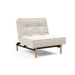 INNOVATION LIVING Fauteuil SPLITBACK STYLETTO convertible lit 90*115 cm pieds obus naturel tissu Bouclé Off White