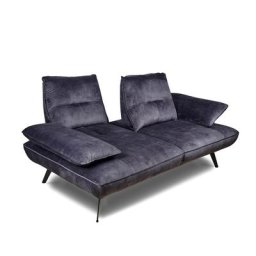 Canapé modulable TREK modulable dossier réglable bascule 2/3 places velours gris graphite