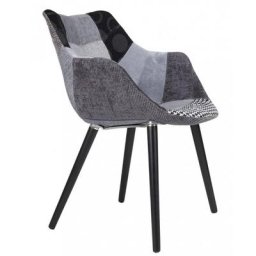 ZUIVER Fauteuil TWELVE patchwork gris et noir.