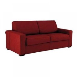 Canapé convertible EXPRESS 120cm DREAMER CUIR VACHETTE bordeaux,. matelas 16 cm