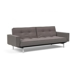 INNOVATION LIVING Canapé SPLITBACK pieds chromé avec accoudoirs convertible lit 115*210 cm tissu Mixed Dance Grey