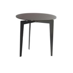 Table basse ronde DALLAS en verre dépoli noir