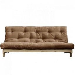 Banquette convertible FRESH pin coloris mocca couchage 140*200 cm.