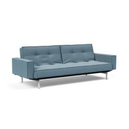 INNOVATION LIVING Canapé SPLITBACK pieds chromé avec accoudoirs convertible lit 115*210 cm tissu Mixed Dance Blue