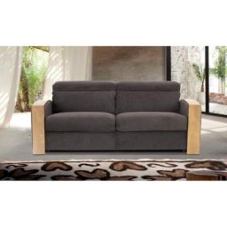 Canapé lit ouverture EXPRESS PONTIAC Accoudoirs en bois Couchage 120*200*14cm