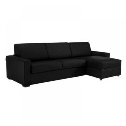 Canapé d'angle DREAMER convertible EXPRESS 120cm polyuréthane noir. matelas 16 cm