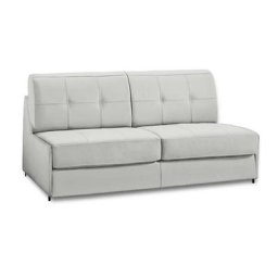 Canapé lit compact 2-3 places DENSO EXPRESS 120cm Cuir Vachette Blanc MATELAS 18cm