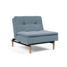 Fauteuil design DUBLEXO STEM convertible lit 90*115 cm pieds obus chêne naturel tissu Soft Indigo