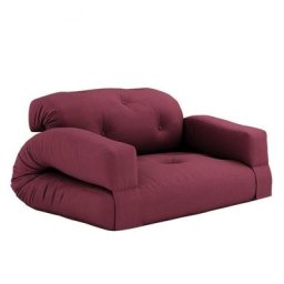 Canapé futon standard convertible HIPPO SOFA couleur bordeaux