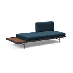 INNOVATION LIVING Canapé design PURI convertible lit 195*80 cm tissu Argus Navy Blue avec table noyer