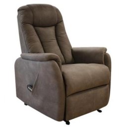 Fauteuil relax releveur NERSAC bi-moteur Microfibre Brun taupé