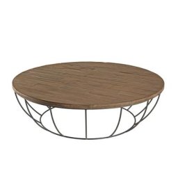 Table Basse SIXTINE ronde en bois finition teck recyclé