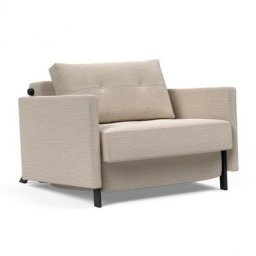 INNOVATION LIVING Fauteuil design SOFABED CUBED 02 ARMS Blida Sand Grey convertible lit 200*90cm