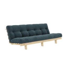Banquette convertible futon LEAN pin coloris bleu pâle couchage 130*190 cm.