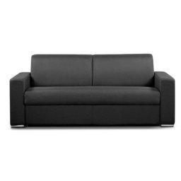 Canapé convertible 2-3 places SELECT matelas 16cm sommier lattes 120cm cuir vachette graphite