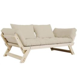 Banquette méridienne futon BEBOP pin naturel coloris beige couchage 75*200 cm.