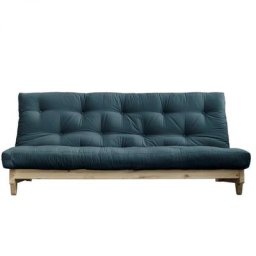 Banquette convertible FRESH pin coloris bleu pétrole couchage 140*200 cm.