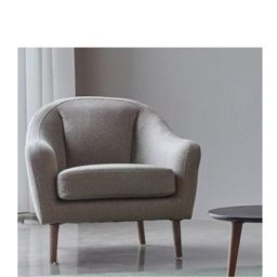 Fauteuil design scandinave SALTUM pieds fuseaux chêne foncé