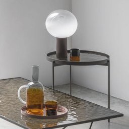 Table basse ronde ESPRIT acier bronze verre forgé bronze