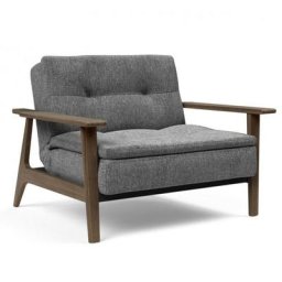INNOVATION LIVING Fauteuil design DUBLEXO FREJ twist charcoal convertible lit 90*115 cm piétement chêne fumé