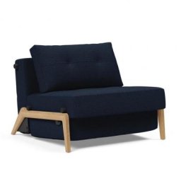 INNOVATION LIVING Fauteuil design SOFABED CUBED 02 WOOD Mixed Dance Blue convertible lit 200*90 cm