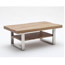 Table basse CABRIES double plateau en chêne bassano massif huilé