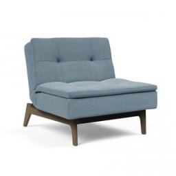 Fauteuil design DUBLEXO EIK convertible lit 90*115 cm pieds chêne fumé tissu Soft Indigo