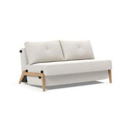 INNOVATION LIVING Canapé design CUBED WOOD 02 convertible lit 200*160 cm tissu Vivus Dusty Off White