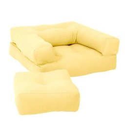 Fauteuil futon standard convertible MINI CUBE couleur jaune