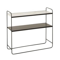 Console design PEVA métal noir 2 étagères