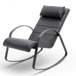 Fauteuil relax RICK tissu polyurethane pietement metal noir mat