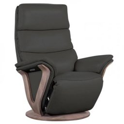 Fauteuil relax électrique FAUCON bi moteur coloris gris anthracite piètement pivotant