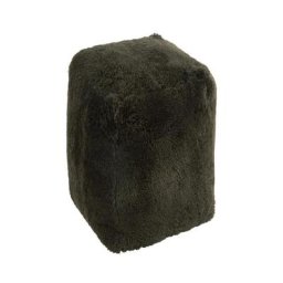 Pouf Carré ROSA Peau de Mouton / Vert foncé