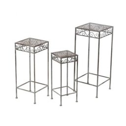 Set de 3 tables gigognes RAVI en métal Gris