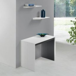 Table console extensible LEONARDO blanc 90 cm