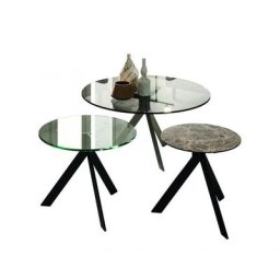 Table basse BIJOUX structure métal et plateau en Verre