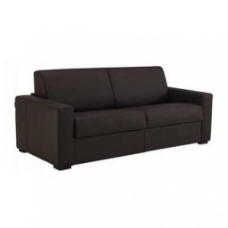 Canapé DREAMER convertible EXPRESS 120cm, cuir vachette marron. matelas 16 cm