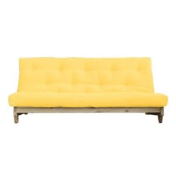 Banquette convertible FRESH pin coloris jaune couchage 140*200 cm.