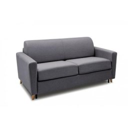 Canapé VIRGOLA convertible express matelas 16 cm sommier métallique 120 cm tissu tweed gris