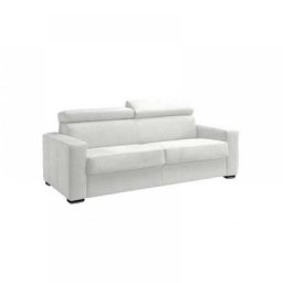 Canapé EXPRESS SIDNEY DELUXE 120 cm cuir vachette blanc cassé matelas 16 cm