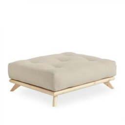 Pouf SENZA pin naturel coloris beige de 90 x 100 cm.