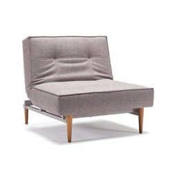 INNOVATION LIVING Fauteuil SPLITBACK STYLETTO convertible lit 90*115 cm pieds chêne naturel tissu Mixed Dance Grey