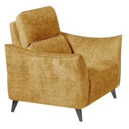 Fauteuil relaxation électrique design ATTITUDE tissu chenillé ocre