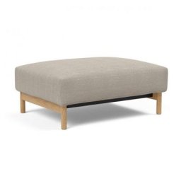 INNOVATION LIVING Pouf design MALLOY WOOD Tissu Kenya Gravel 75*100 cm
