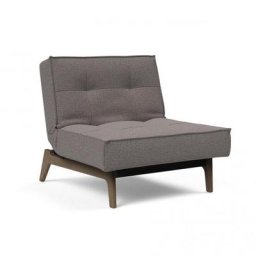 INNOVATION LIVING Fauteuil SPLITBACK EIK convertible lit 90*115 cm pieds chêne noyer tissu Mixed Dance Grey