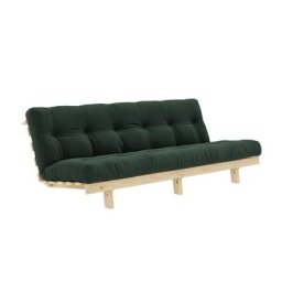 Banquette convertible futon LEAN pin coloris algue couchage 130*190 cm.