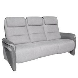 Canapé fixe 3 places ZILIA microfibre tissu gris clair / gris foncé