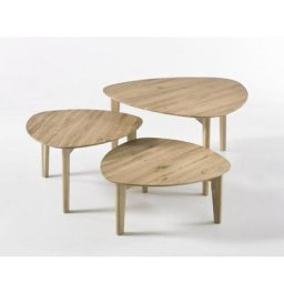 Tables Basses gigogne CADEAC chène noueux massif