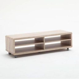 Meuble TV JUNAS XL mélaminé chêne à roulettes