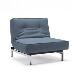 INNOVATION LIVING Fauteuil design SPLITBACK CHROME convertible lit 90*115 cm tissu Mixed Dance Light Blue